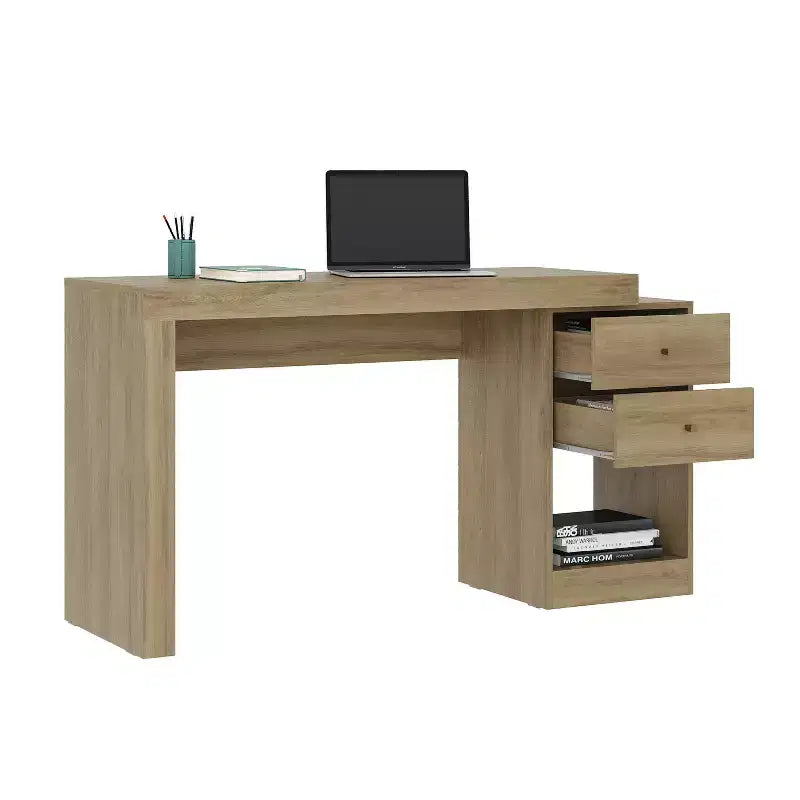 47.5IN Modern Expandable Home Office Desk with 2 Drawers and 1 Shelf