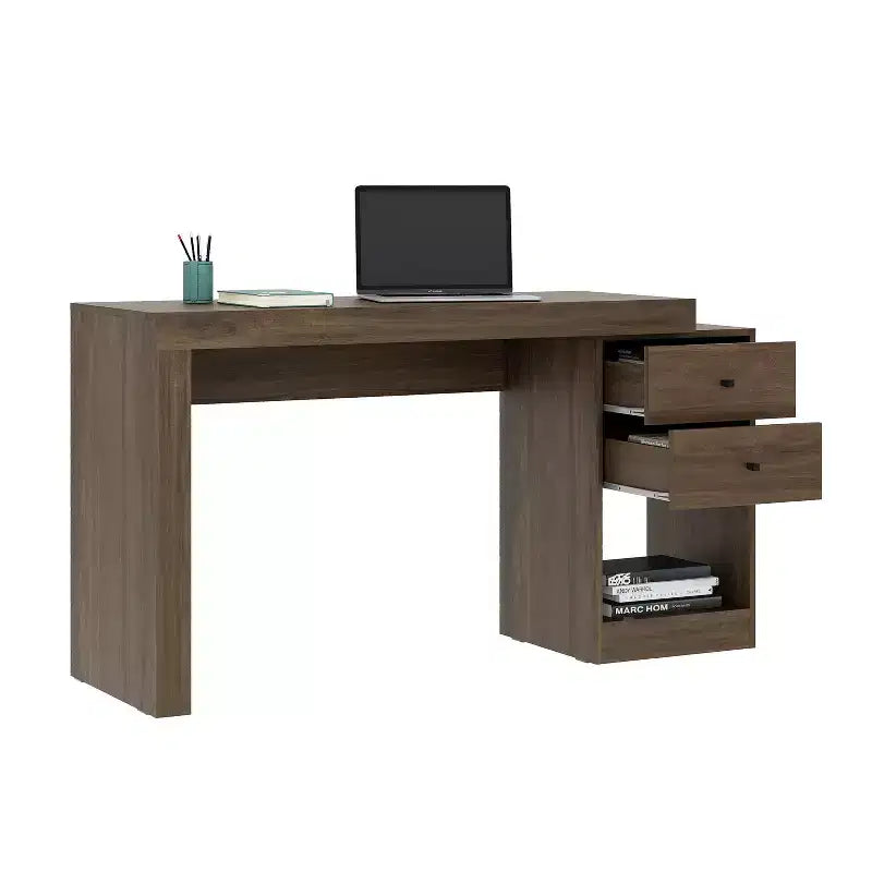 47.5IN Modern Expandable Home Office Desk with 2 Drawers and 1 Shelf