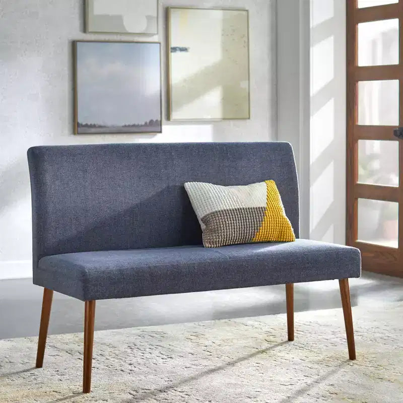 Mid Century Modern Upholstered Dining Bench
