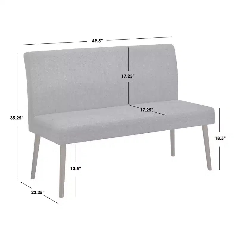 Mid Century Modern Upholstered Dining Bench