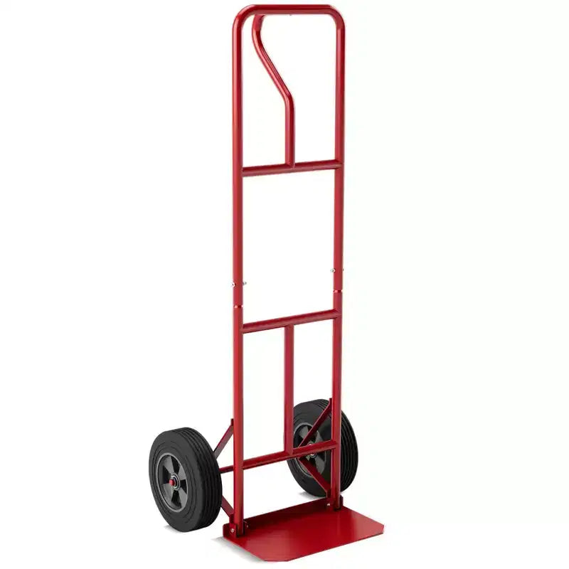 Heavy Duty Hand Truck 660lbs Capacity with Foldable Nose Plate, Black/Red