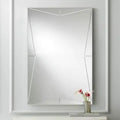 Rectangular Vanity Wall Mirror, Modern Silver Wood Metal Frame, 26" Wide