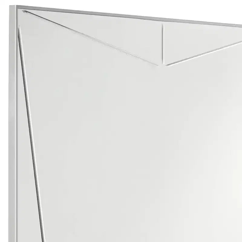 Rectangular Vanity Wall Mirror, Modern Silver Wood Metal Frame, 26" Wide