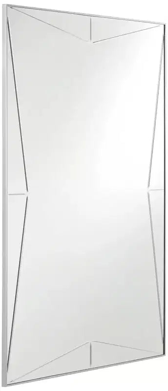 Rectangular Vanity Wall Mirror, Modern Silver Wood Metal Frame, 26" Wide