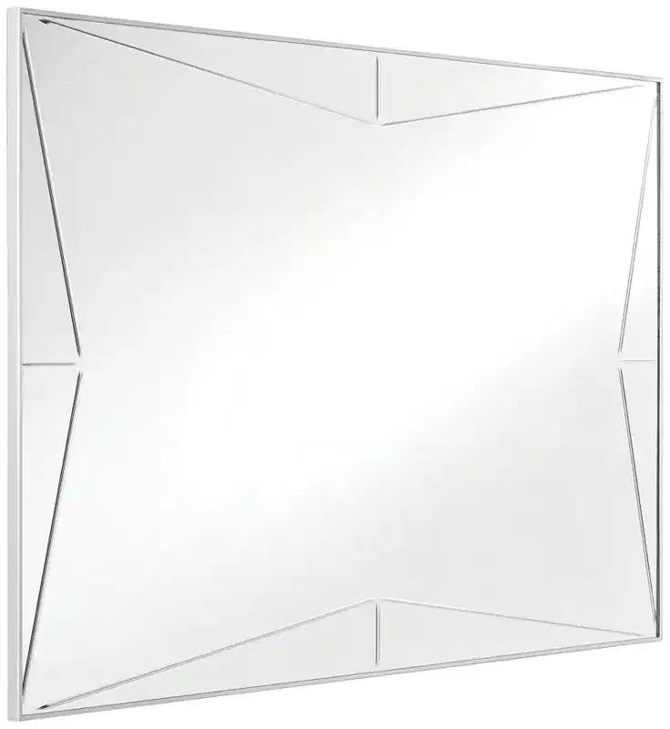 Rectangular Vanity Wall Mirror, Modern Silver Wood Metal Frame, 26" Wide
