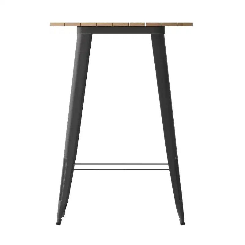 Indoor/Outdoor Bar Top Table, 30" Round All-Weather Poly Resin Top with Steel Base