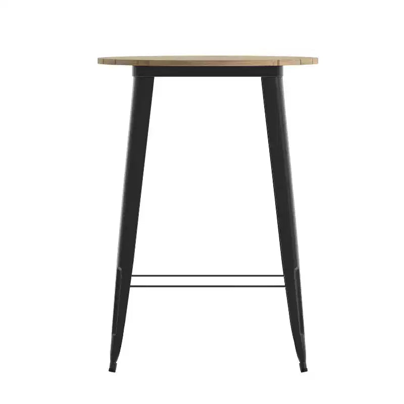 Indoor/Outdoor Bar Top Table, 30" Round All-Weather Poly Resin Top with Steel Base