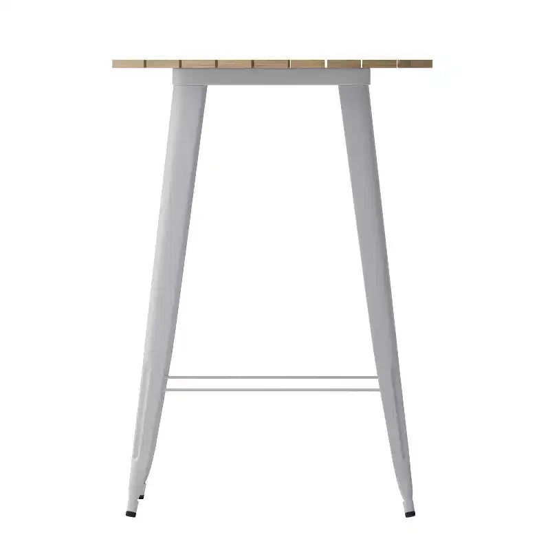 Indoor/Outdoor Bar Top Table, 30" Round All-Weather Poly Resin Top with Steel Base