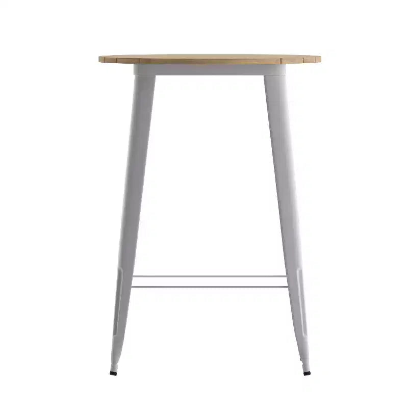 Indoor/Outdoor Bar Top Table, 30" Round All-Weather Poly Resin Top with Steel Base
