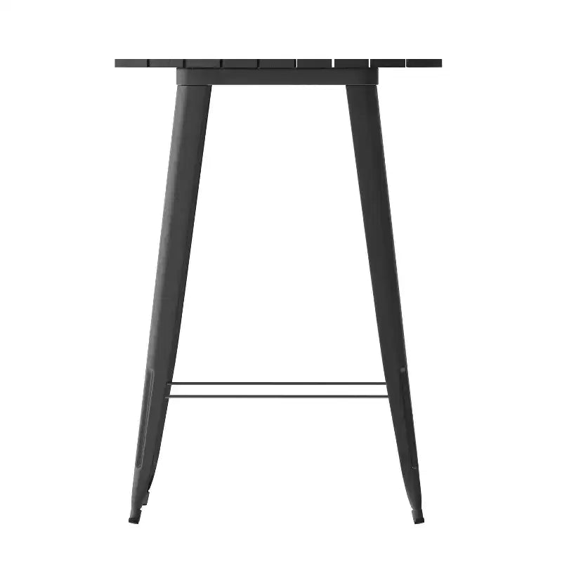 Indoor/Outdoor Bar Top Table, 30" Round All-Weather Poly Resin Top with Steel Base