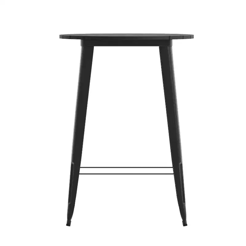 Indoor/Outdoor Bar Top Table, 30" Round All-Weather Poly Resin Top with Steel Base