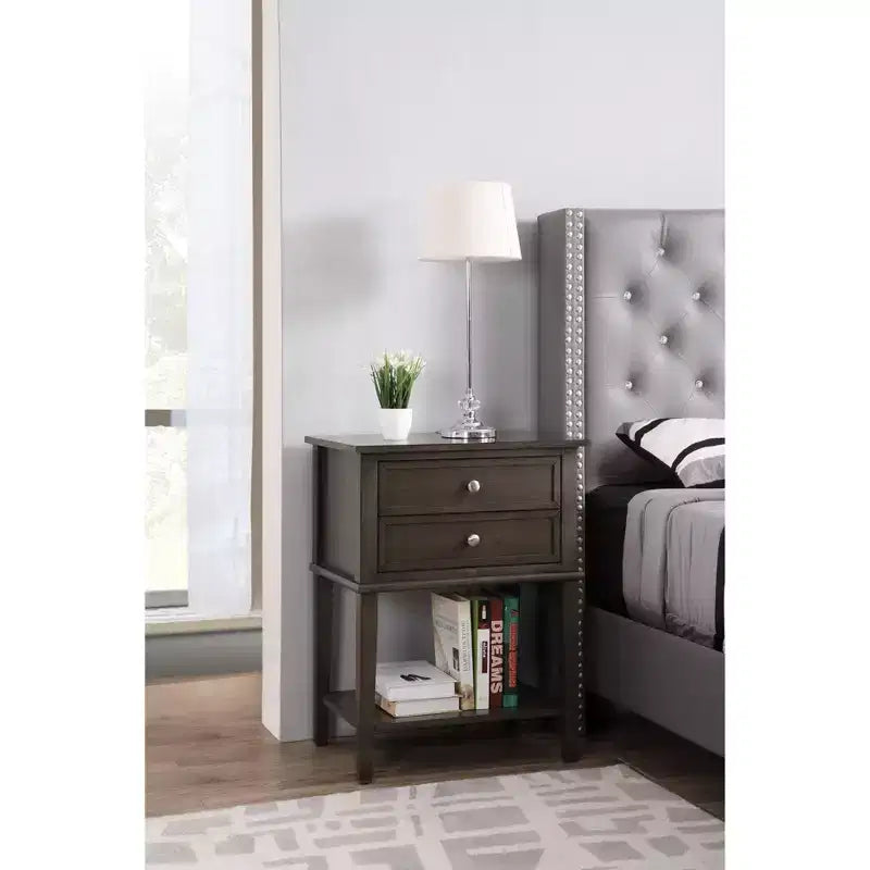 2-Drawer Nightstand (28"H x 22"W x 16"D)