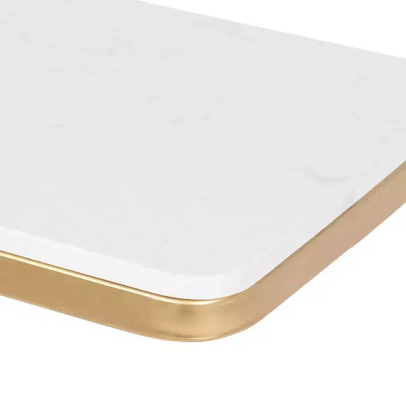 Cultured Marble and Metal Accent C-Table